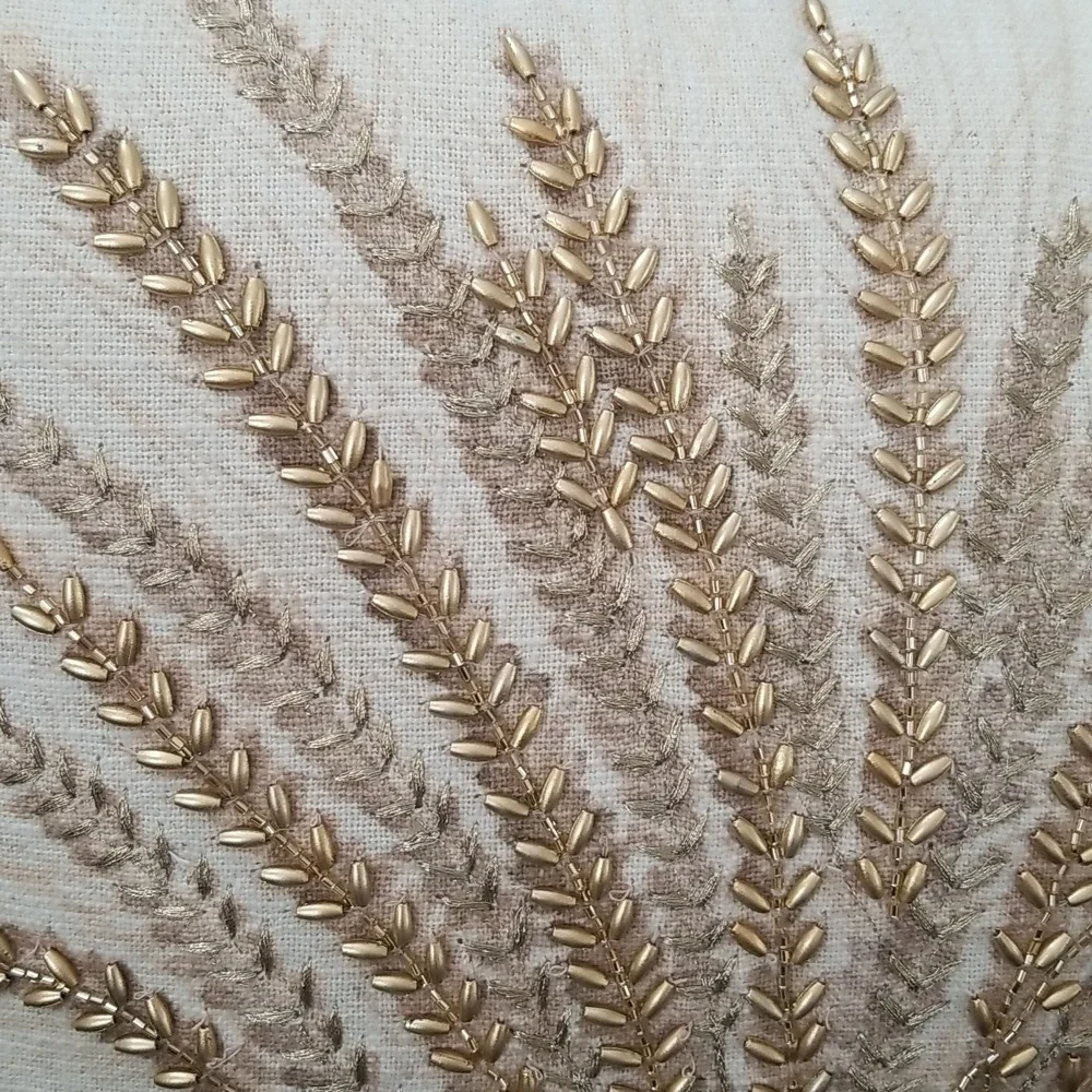 Gold Embellished Accent Pillow Cushion